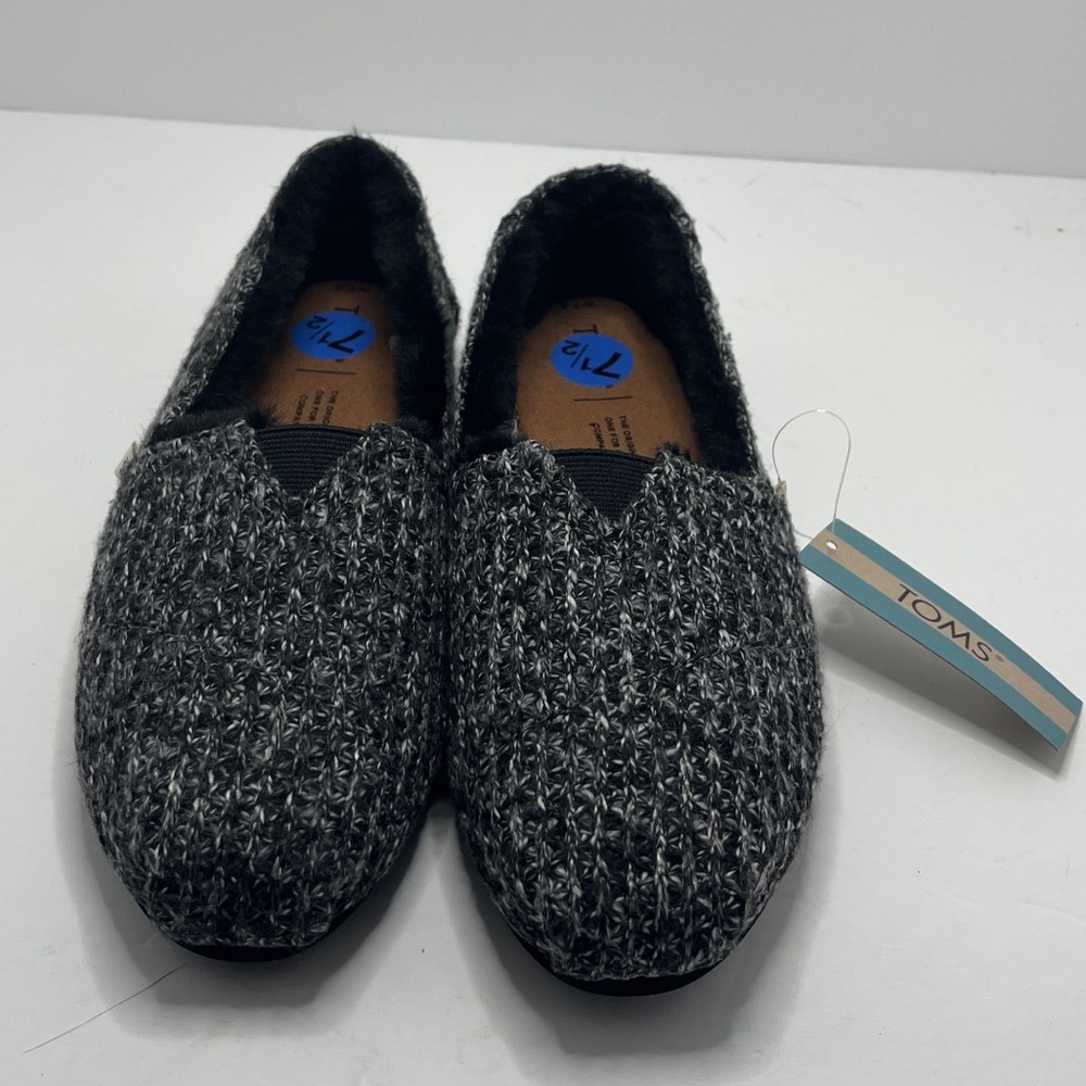 TOMS WOMENS ALPARGATA COZY FLAT - BLACK
